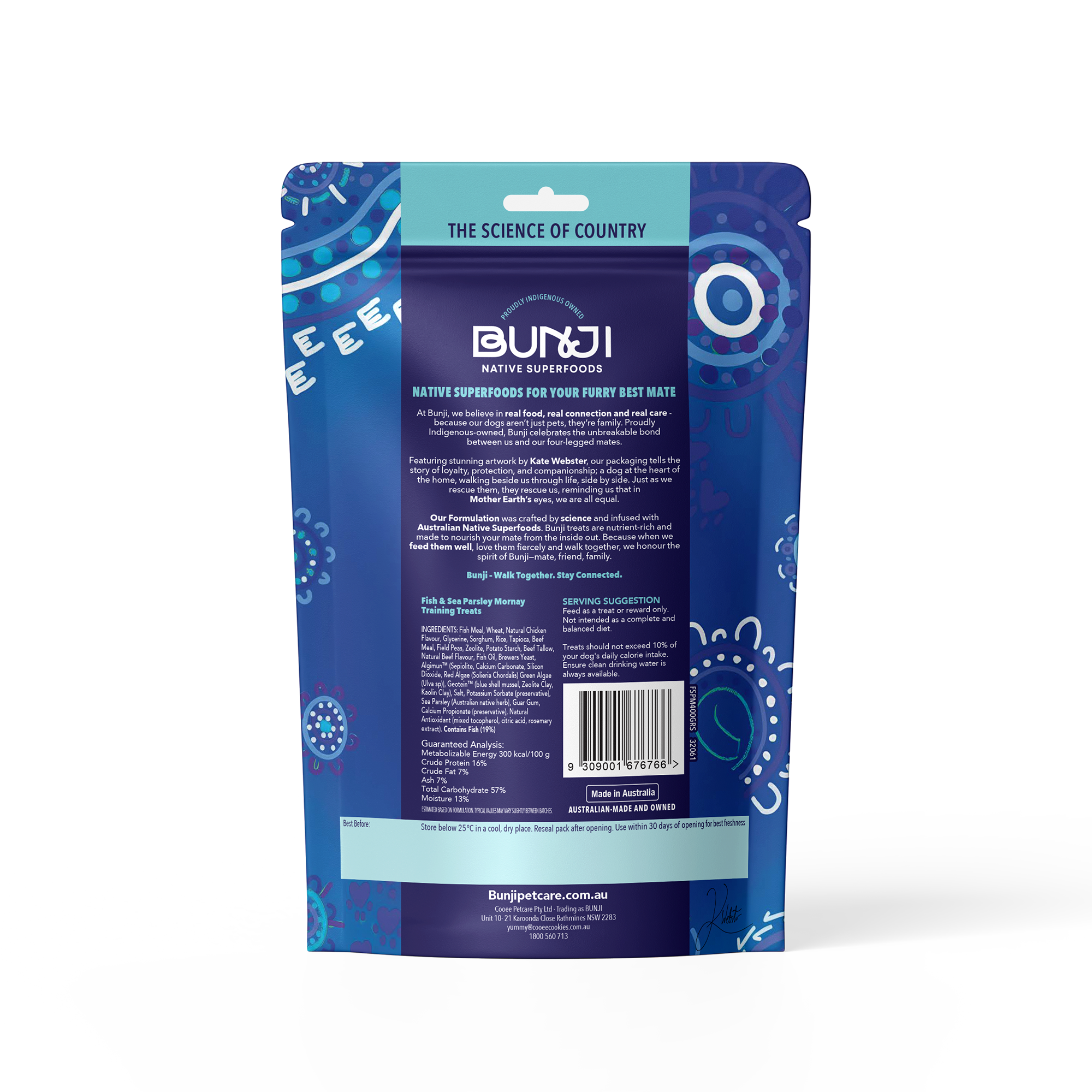 Bunji Dog Training Treats - Fish & Sea Parsley Mornay - 400g