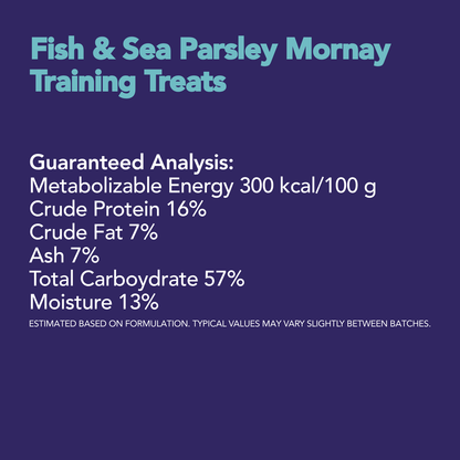 Bunji Dog Training Treats - Fish &amp; Sea Parsley Mornay - 400g