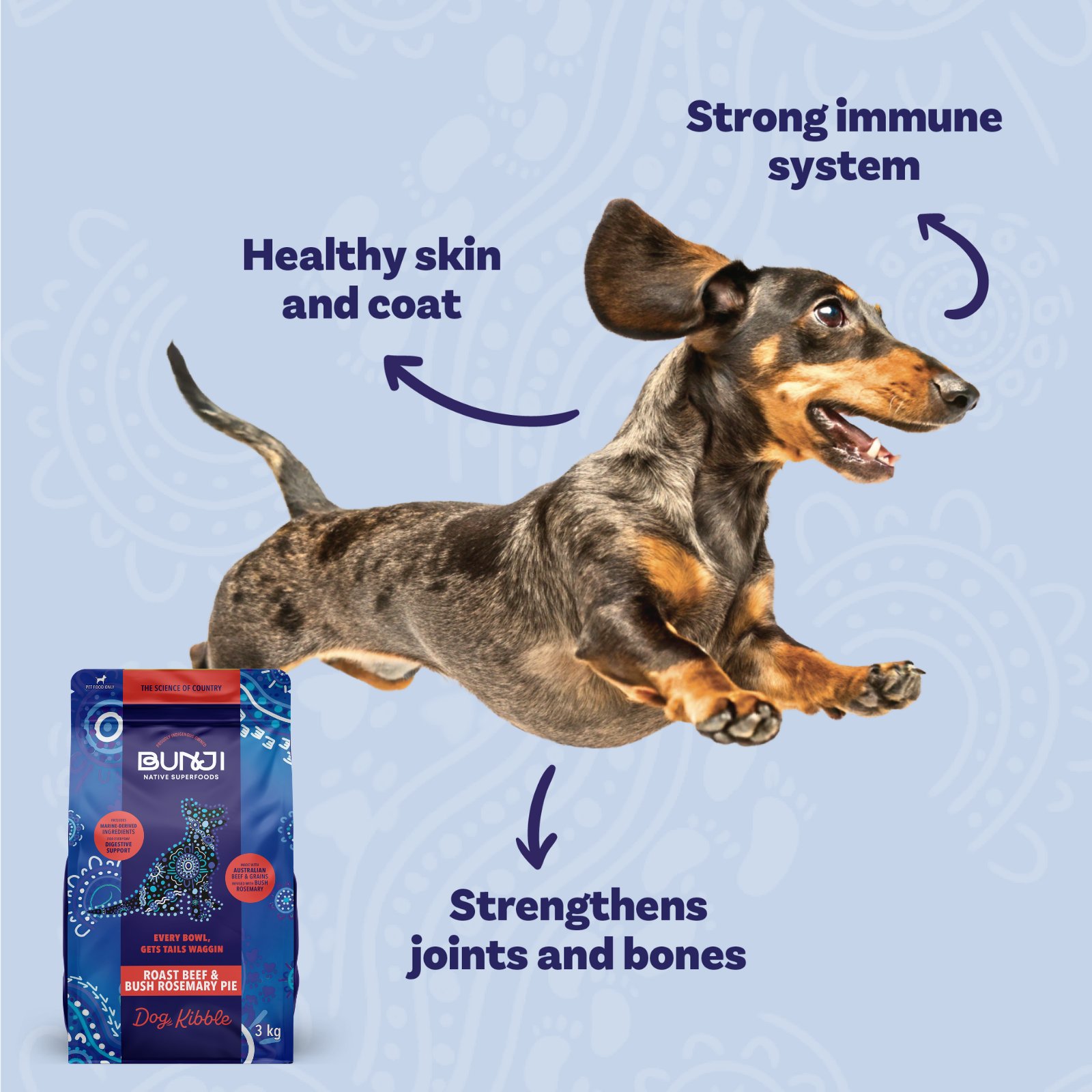 Bunji Dog Kibble - Roast Beef &amp; Bush Rosemary Pie - 3KG