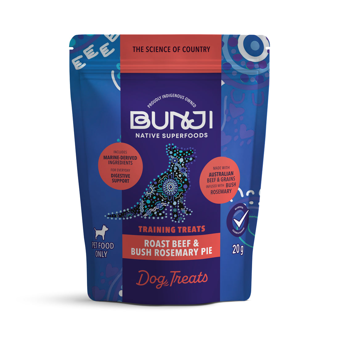 Bunji Dog Training Treats Sample Pack - Roast Beef &amp; Bush Rosemary Pie - 20g