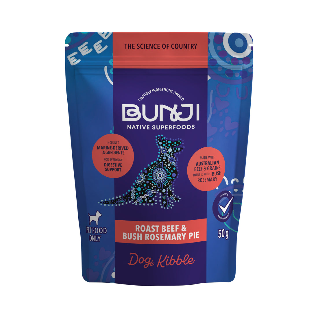 Bunji Dog Super Kibble Sample Pack - Roast Beef &amp; Bush Rosemary Pie - 50g