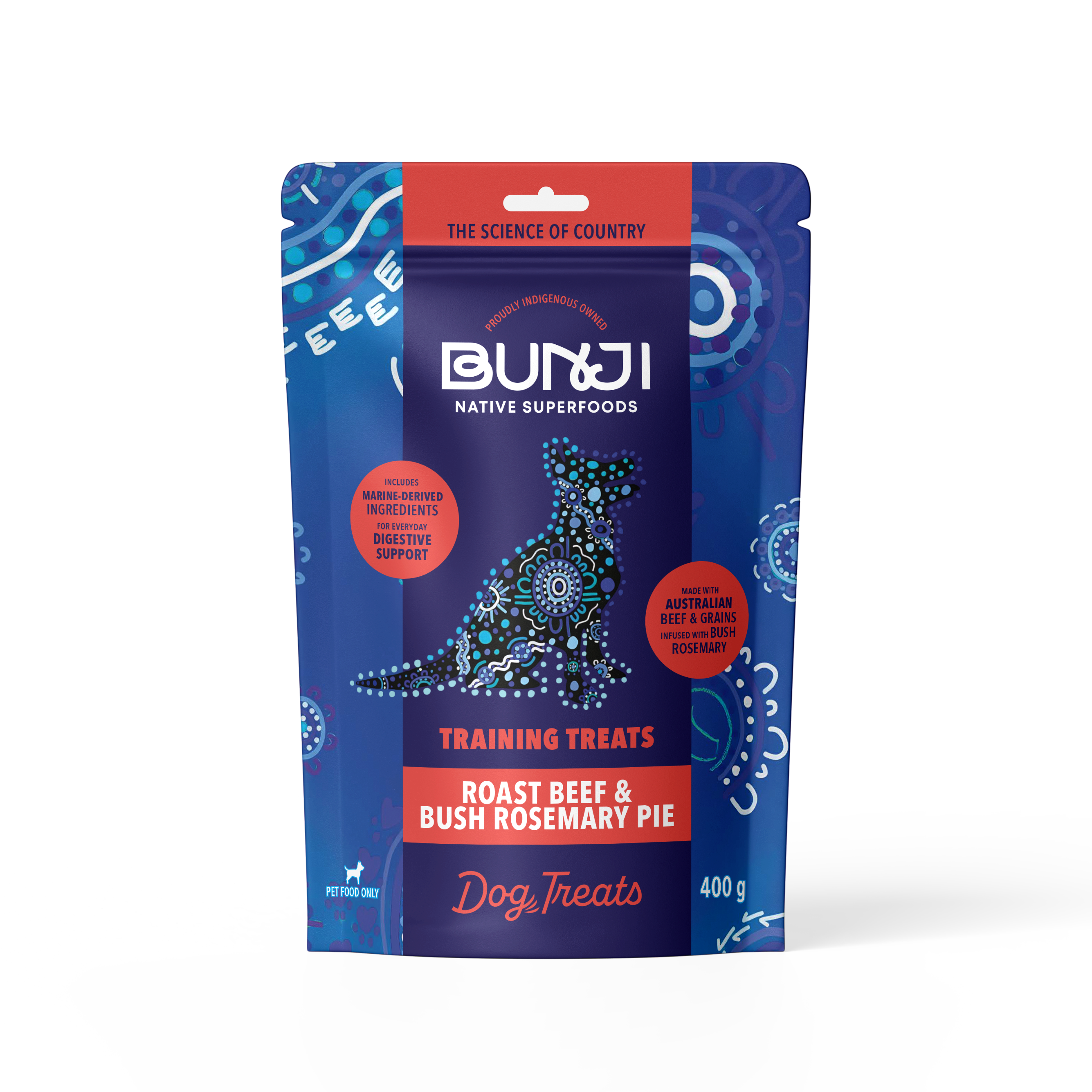 Dog Training Treats -Bunji Roast Beef &amp; Bush Rosemary Pie - 400g