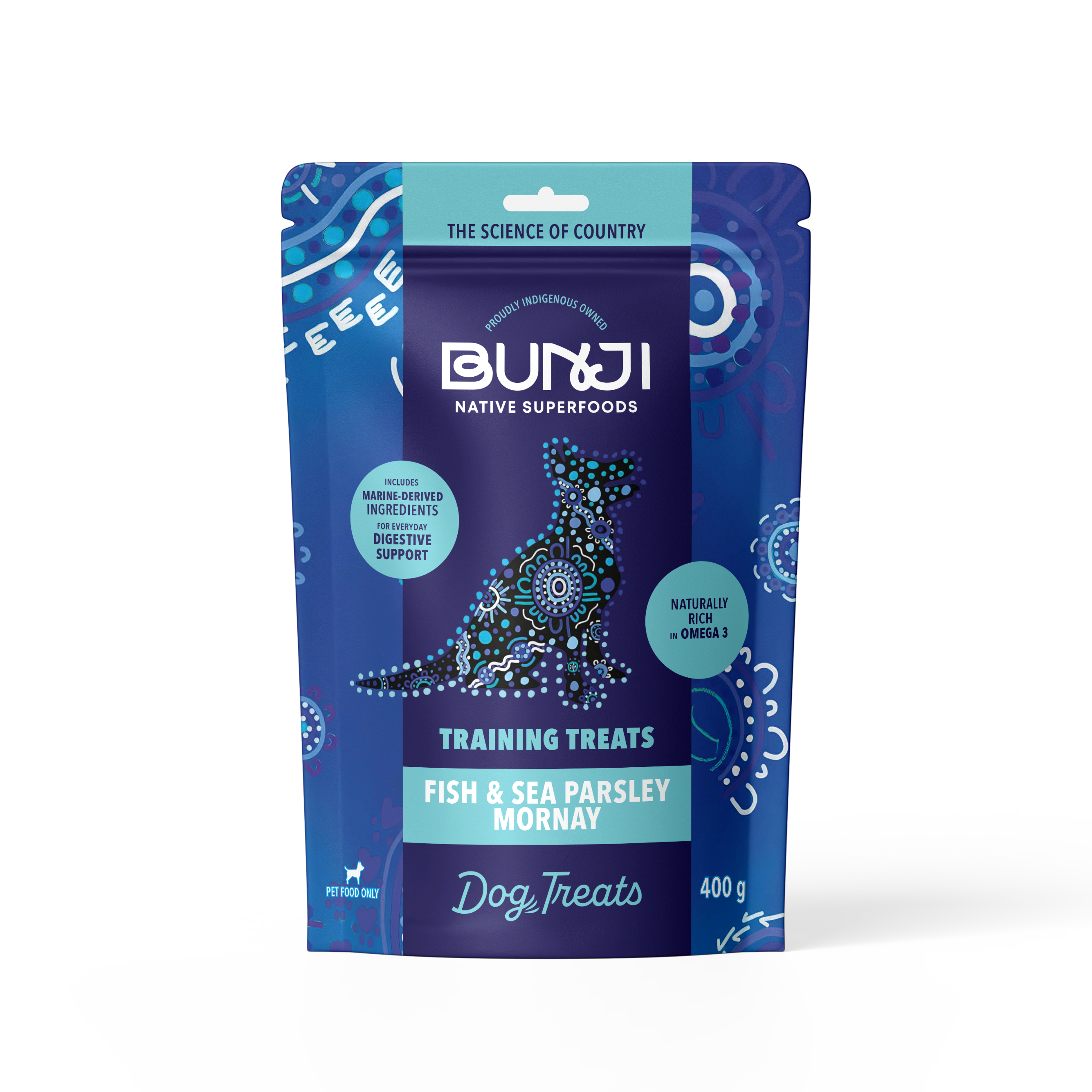 Dog Training Treats - Bunji Fish &amp; Sea Parsley Mornay - 400g