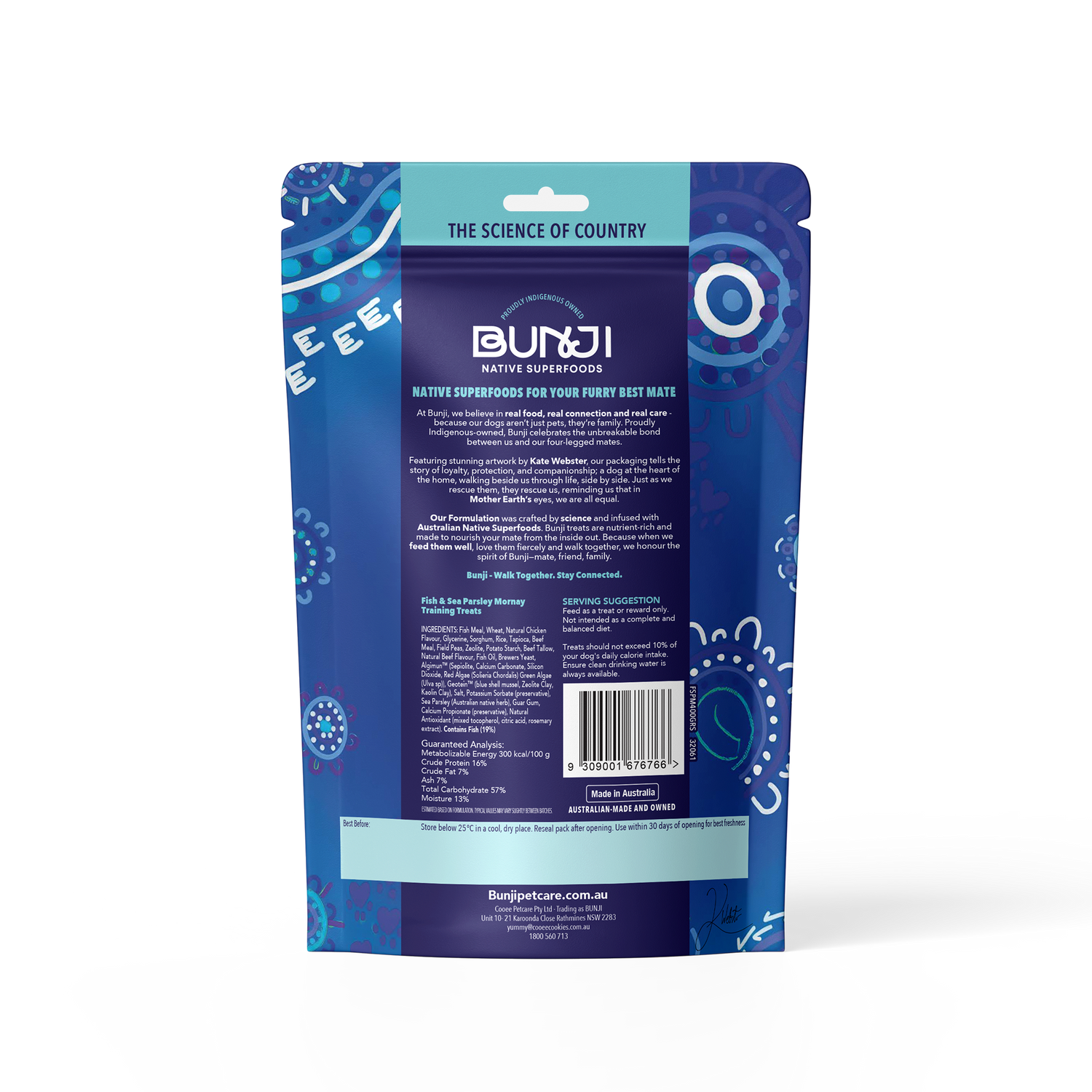 Bunji Dog Training Treats - Fish &amp; Sea Parsley Mornay - 400g